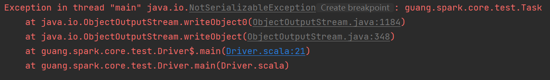 Exception in thread main java.io.NotSerializableException