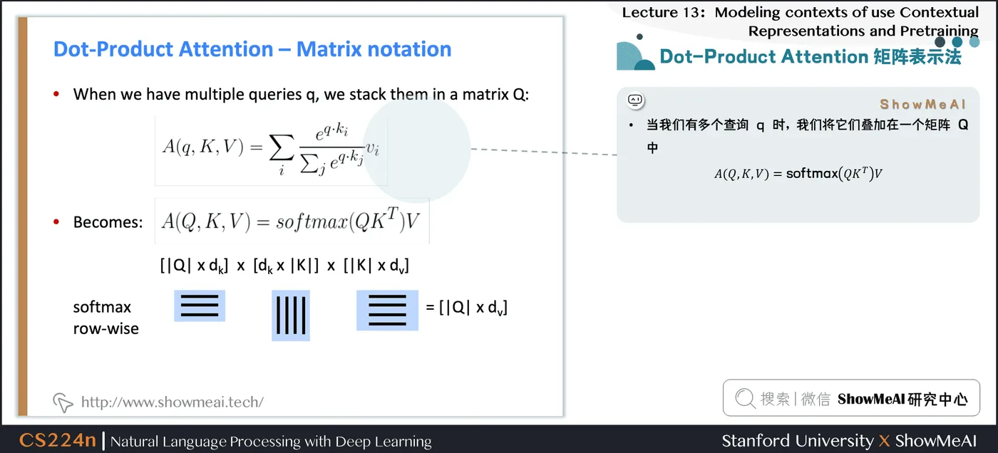 Dot-Product Attention 矩阵表示法