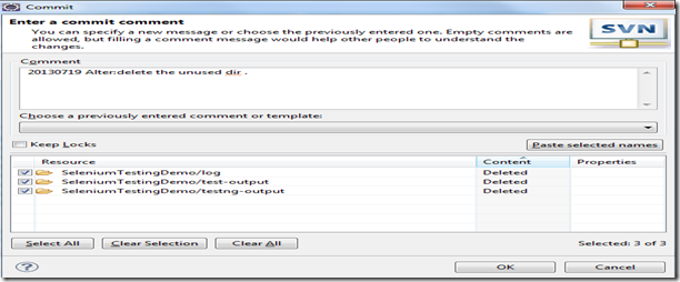 eclipse与SVN 结合（删除SVN中已经上传的问题）