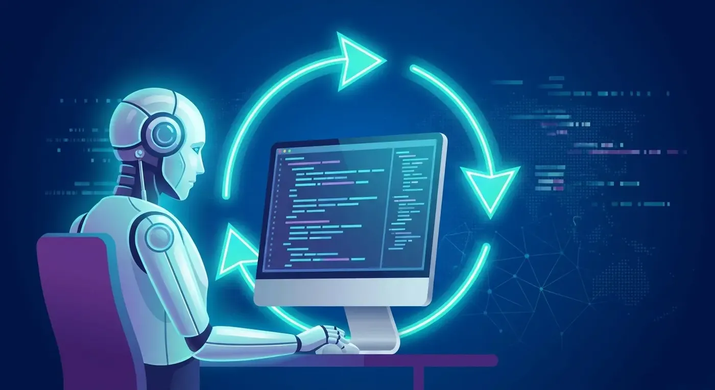 Claude Code Loop 快速入门封面——AI自动迭代循环示意图