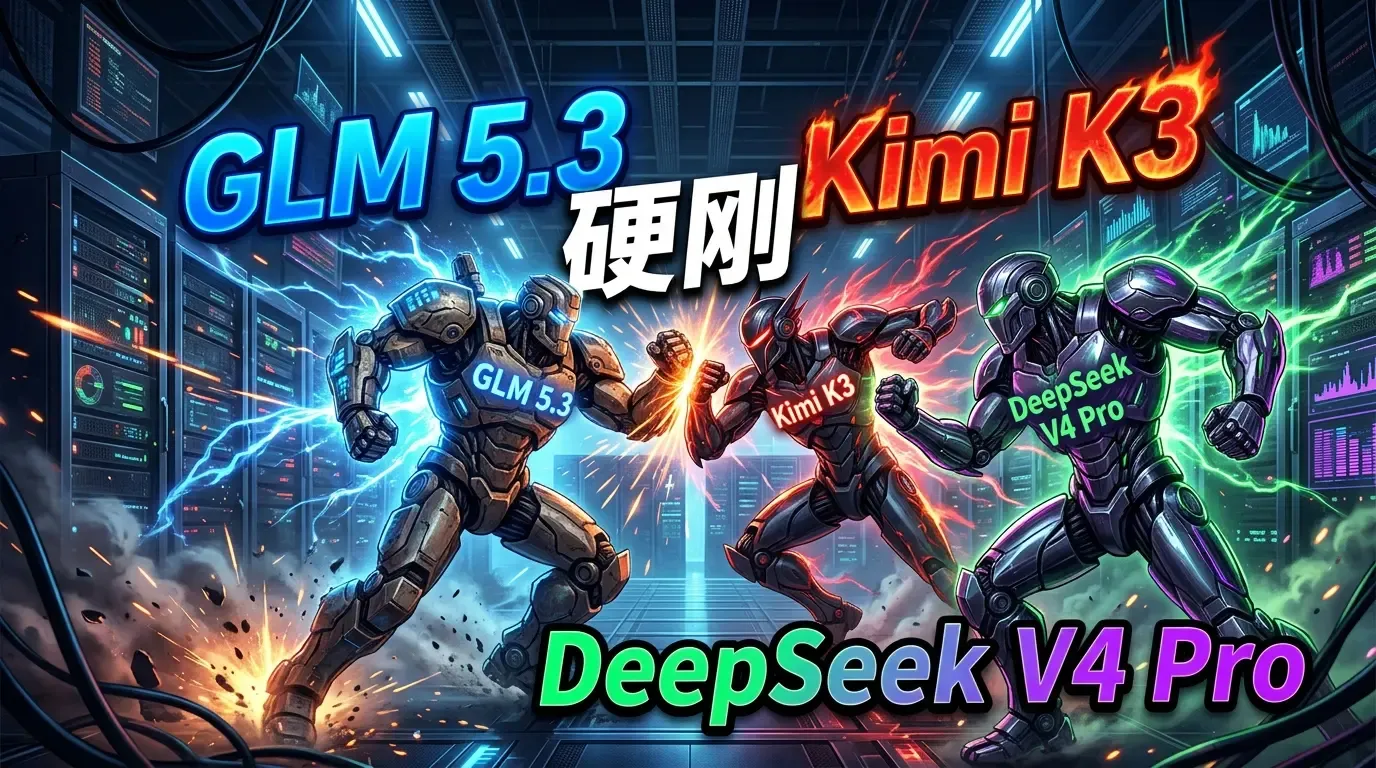 GLM 5.3 vs Kimi K3 核心数据对决信息图