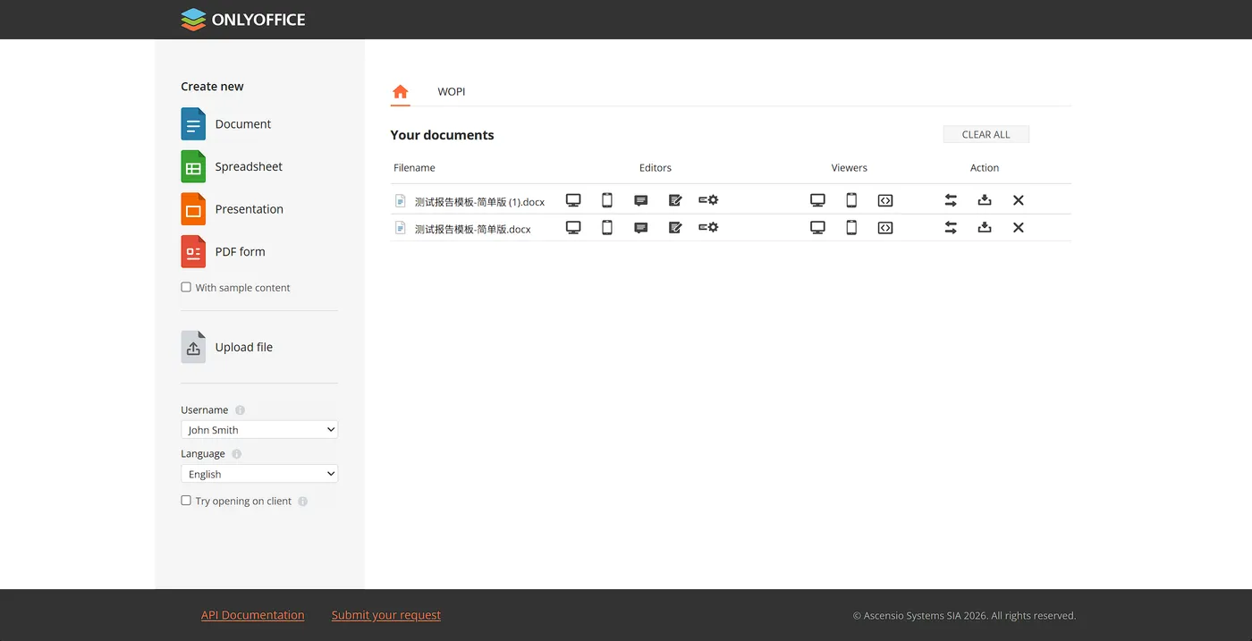 example Your documents 文档列表