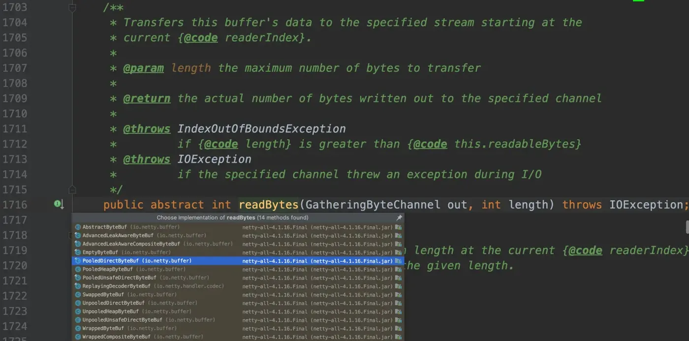 ByteBuf#readBytes(GatheringByteChannel out, int length)