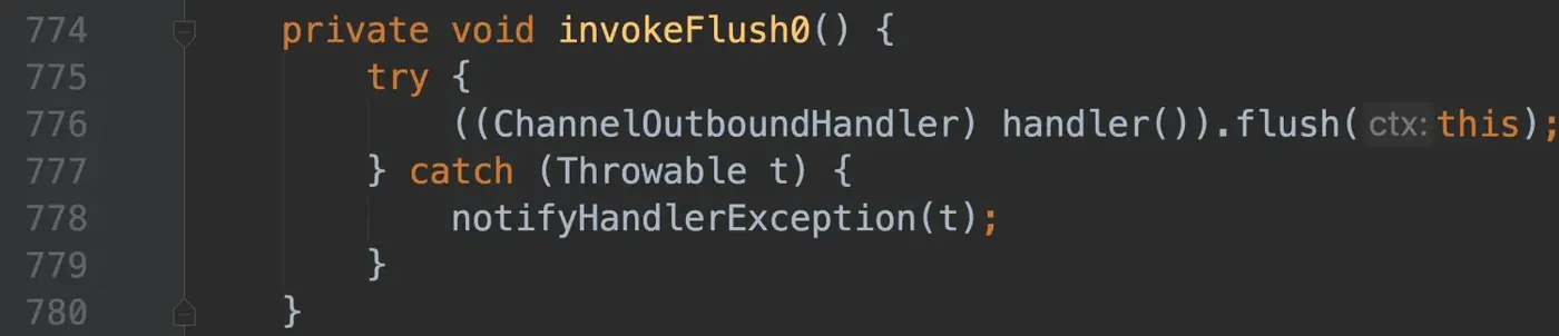 AbstractChannelHandlerContext#invokeFlush0