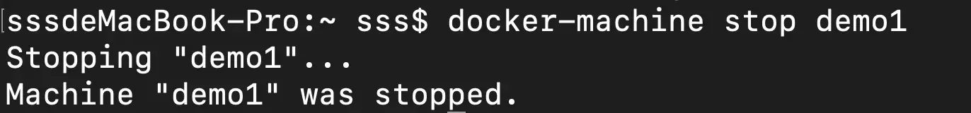 docker-machine stop demo1