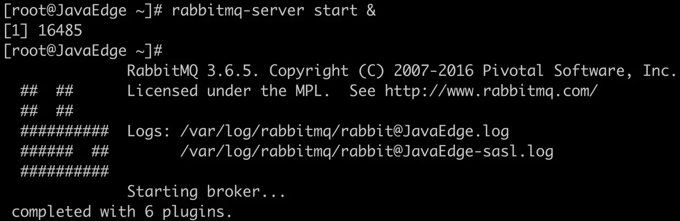 rabbitmq-server start &