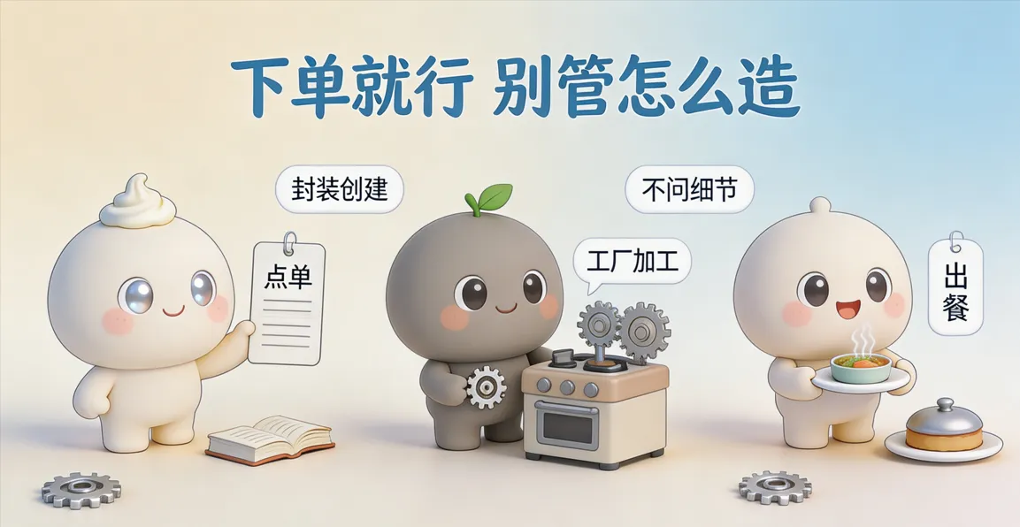 工厂模式生活类比：餐厅点餐