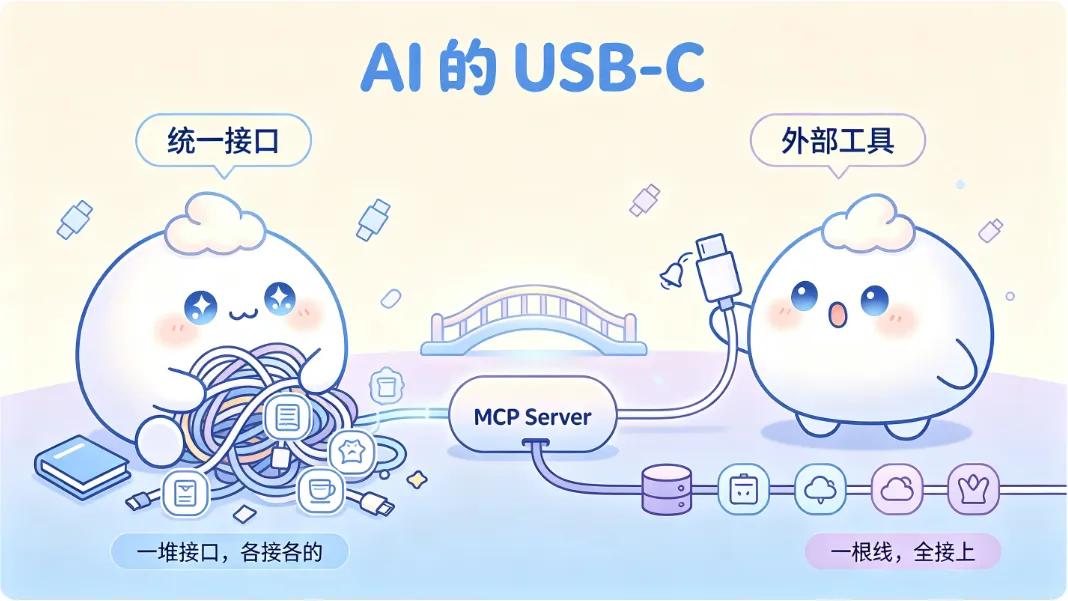 一根 MCP 标准接口，把散落的工具全接到 AI 上
