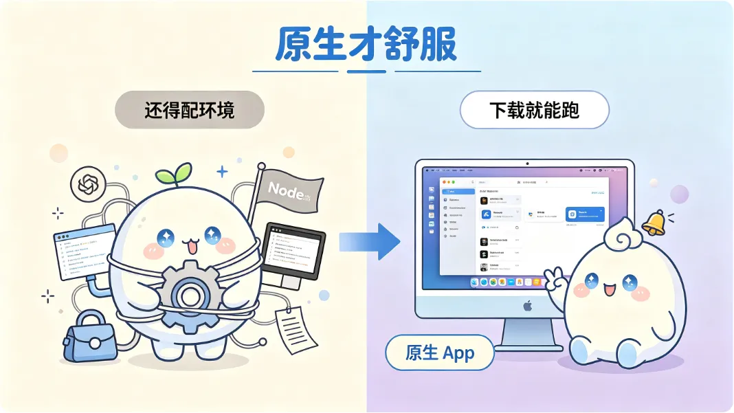 同一个 DeepSeek Harness，Mac 上装这个壳就能免 Node 直接用