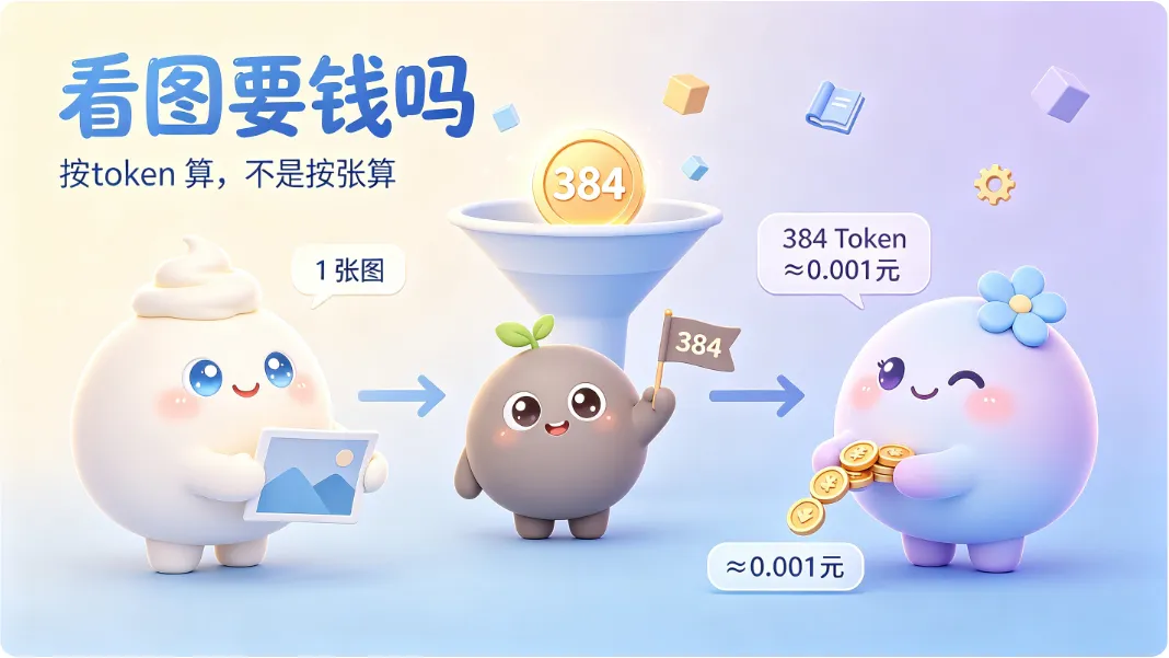 一张图最多 384 token，高峰期也只要约 0.001 元