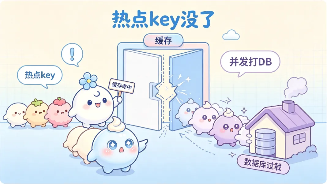 缓存这把伞没了，雨水（请求）全泼进数据库。
