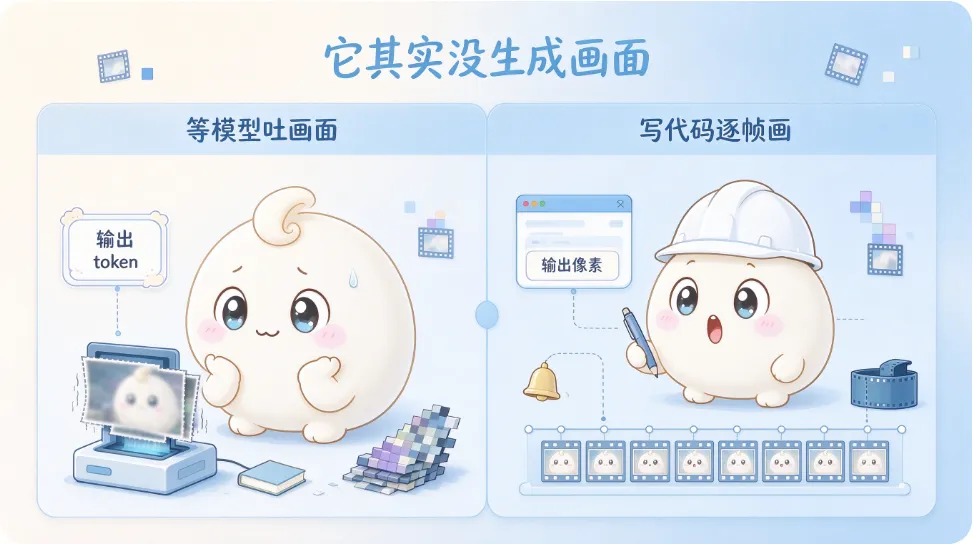 左边在等画面，右边在画画面——差别就在这。