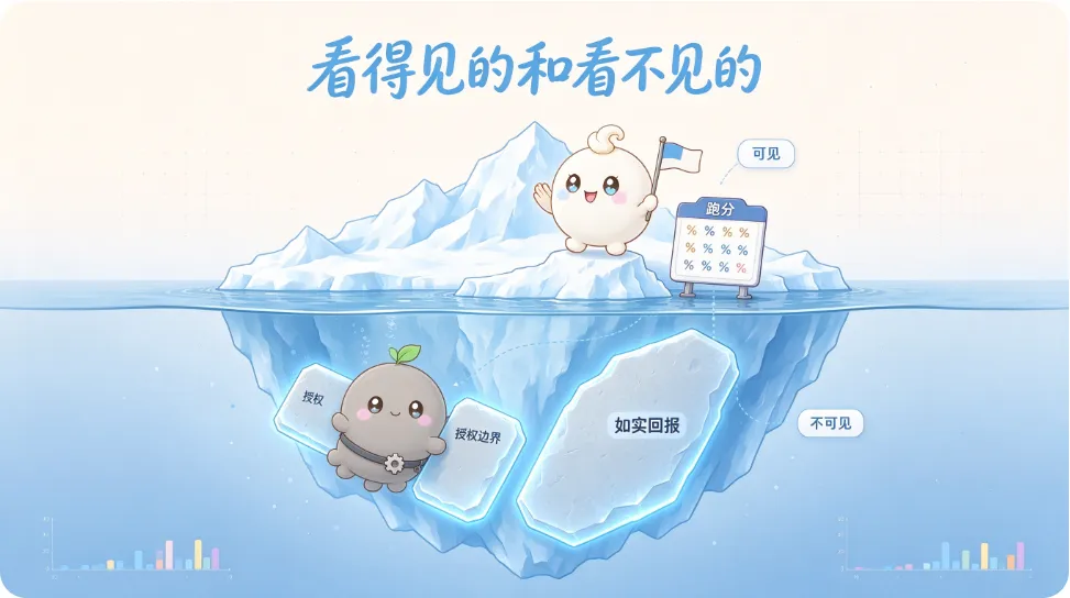 跑分看得见，授权边界和如实回报都在水下——出事往往出在水下那部分。
