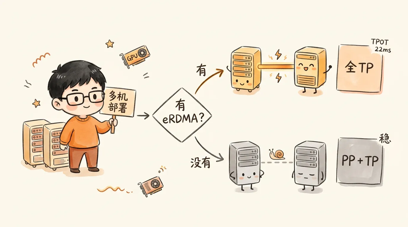 选型决策：有 eRDMA 走全 TP，没有就走 PP+TP