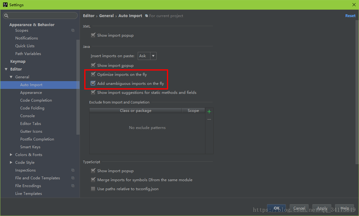 IntelliJ IDEA设置自动导入包