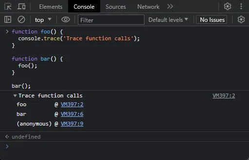 method console trace