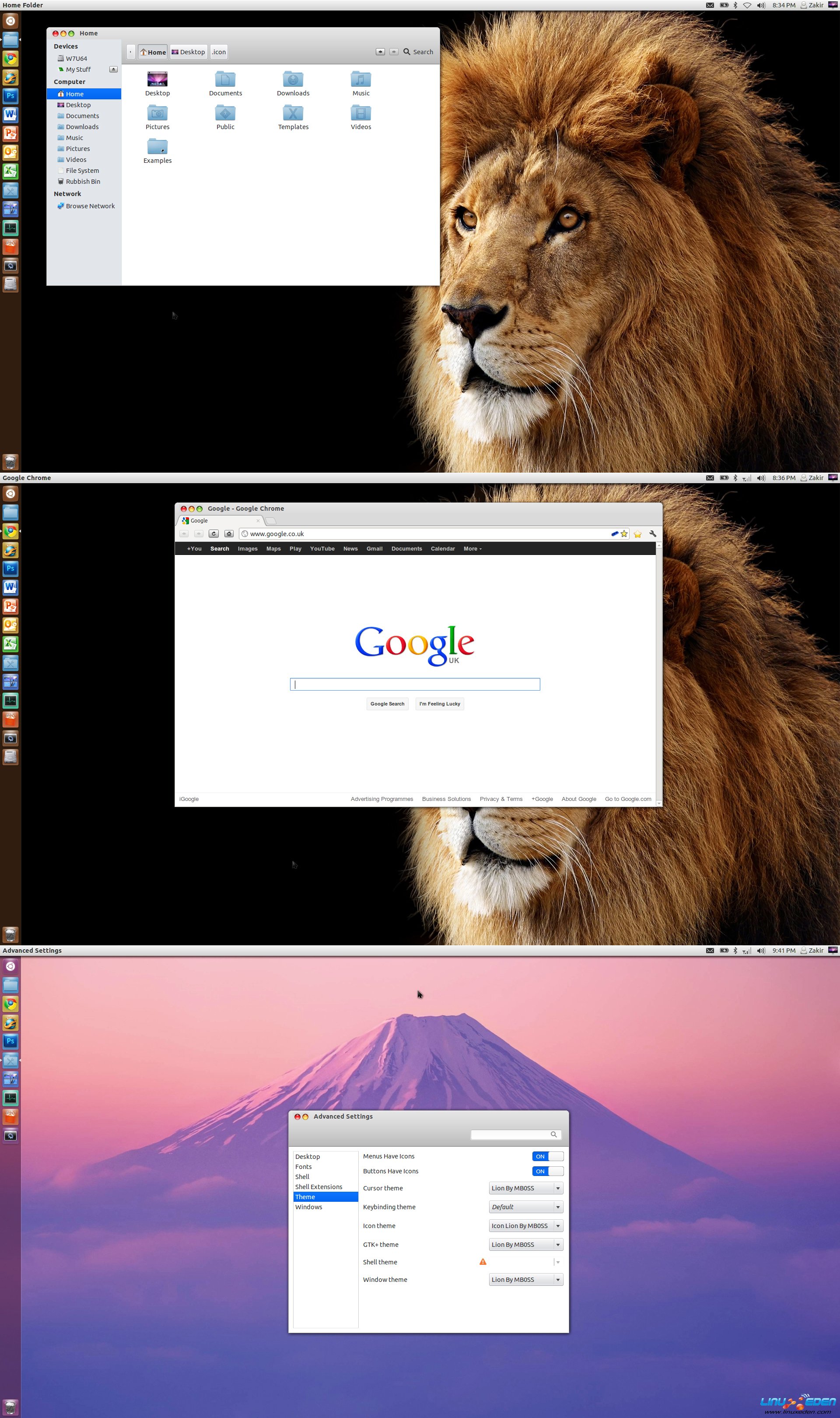 Ubuntu 12.04安装Mac OS X Lion 主题