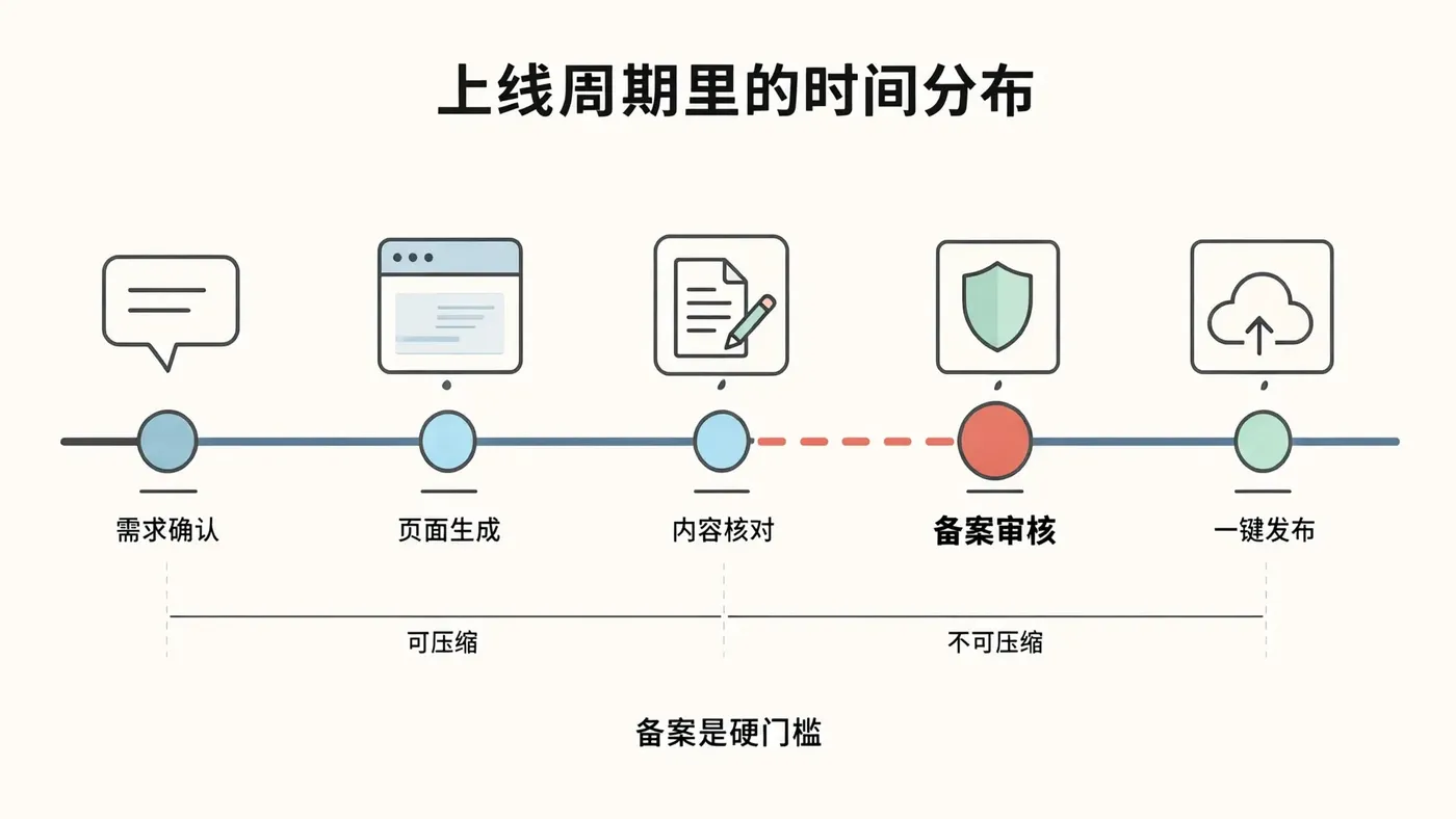 上线周期中的可压缩环节与备案审核