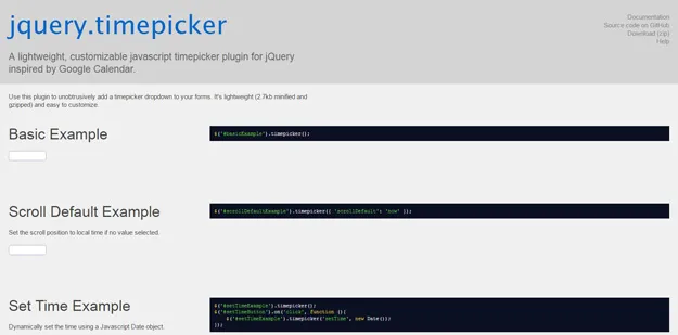 jquery timepicker