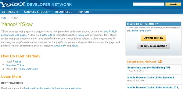 yslow 18 Website Speed and Performance Checking Tools