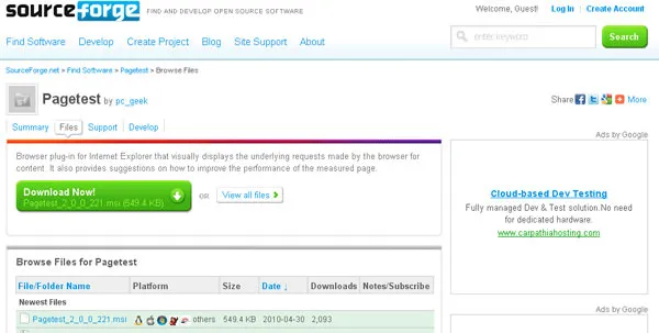 pagetest 18 Website Speed and Performance Checking Tools