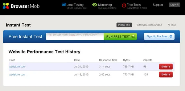 browsermob 18 Website Speed and Performance Checking Tools