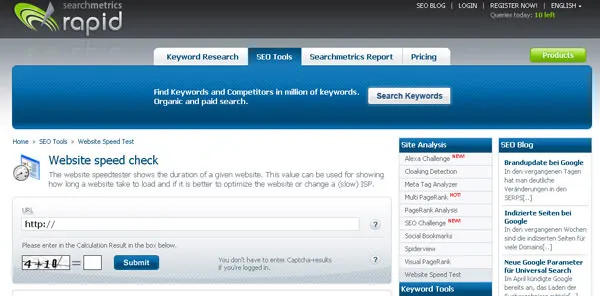 searchmetrics 18 Website Speed and Performance Checking Tools