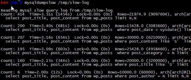 mysql slow log分析工具的比较