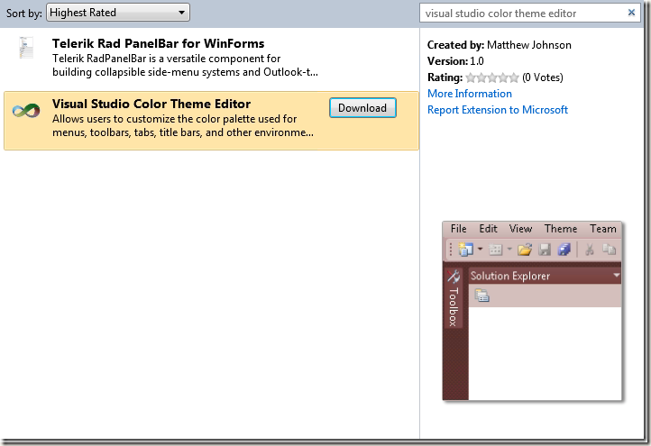 更换VS.NET 2010的皮肤　[Visual Studio Blog]