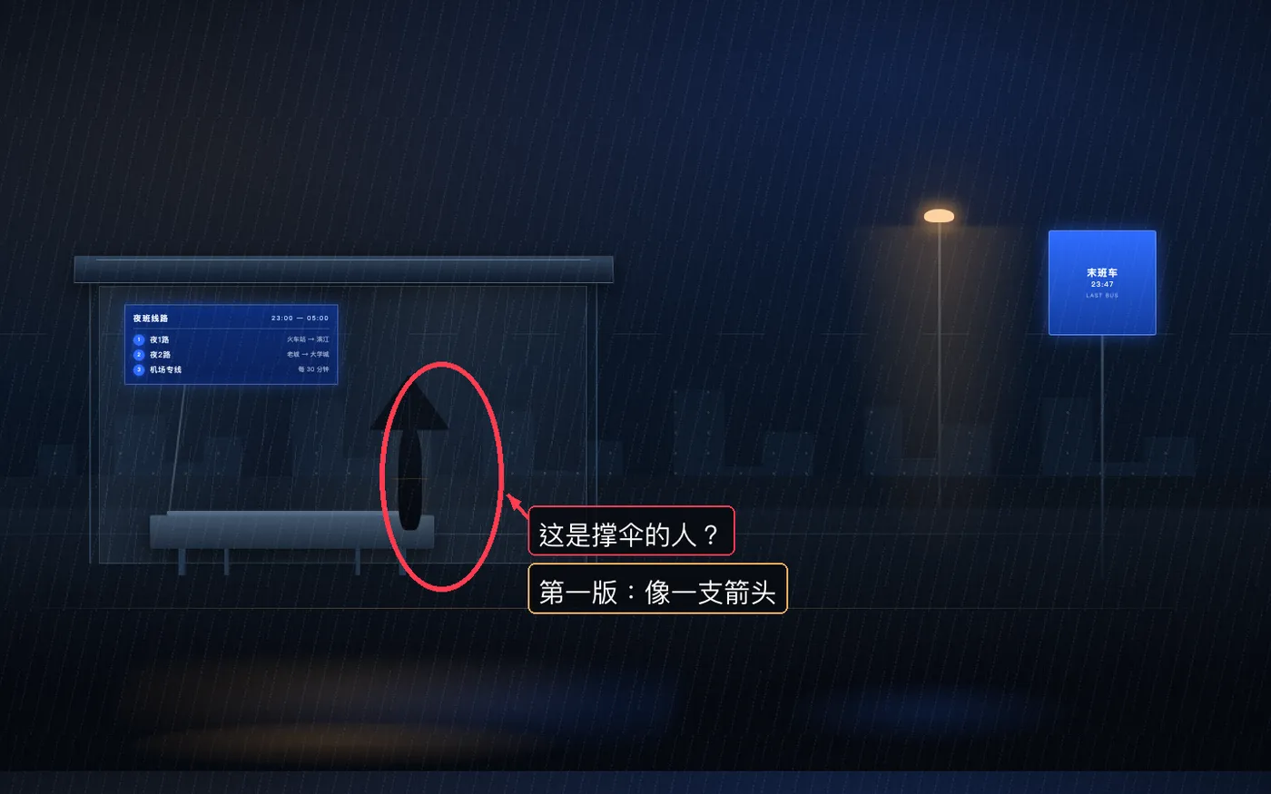 DeepSeek-V4.1-Flash-1017 实测：四要素提示词第一版，撑伞乘客被画成一支箭头