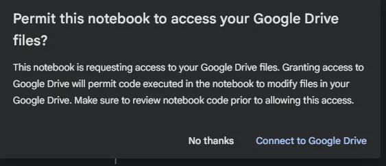 运行完挂载代码后，弹出的授权提示截图