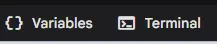 最下方的变量按钮和终端按钮