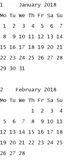Python打印2018年的日历（【问题描述】 打印2018年的日历 【输入形式】 【输出形式】 【样例输入】 【样例输出】）