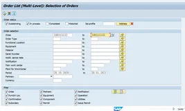 SAP PM入门系列31 - IW40 Display Orders (Multilevel)
