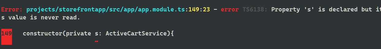 Error TS6138 - Property xxxx is declared but its value is never read