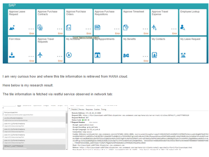 SAP云平台上的Fiori Launchpad tile数据是如何从后台取出来的
