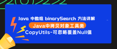 Java 中数组 binarySearch 方法and拷贝对象工具类CopyUtils-可忽略覆盖Null值详解