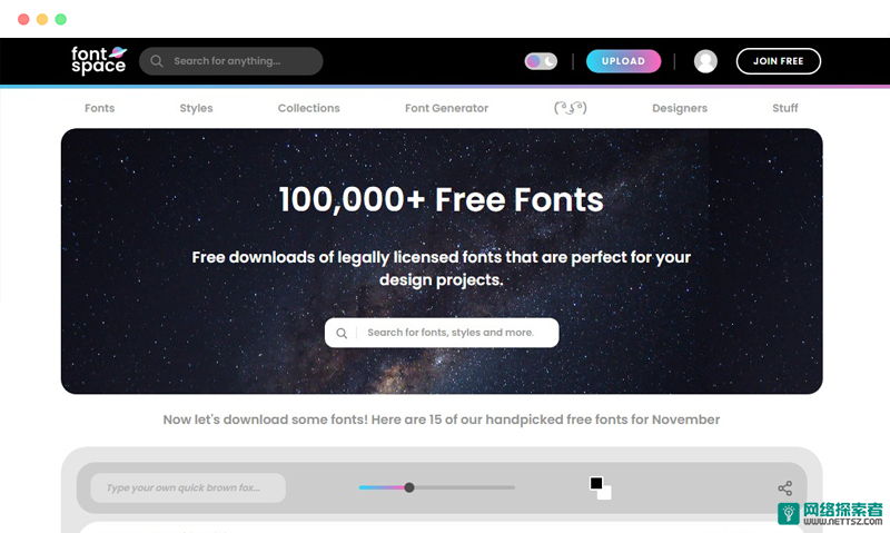 FontSpace: 国外免费英文字体转换与下载网站