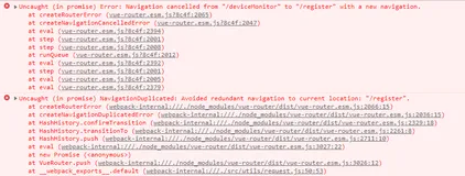 解决 vue-router 报错：Navigation cancelled from “/...“ to “/...“ with a new navigation