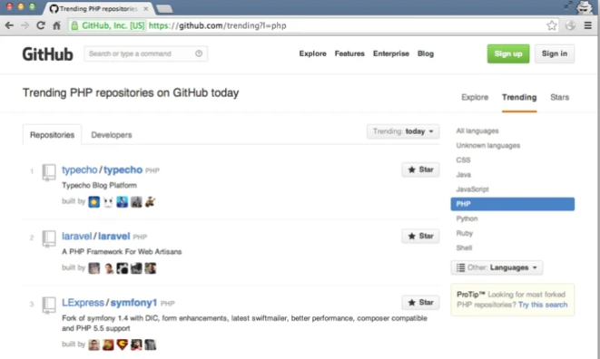 SegmentFault 主导的 Typecho 开源博客平台在GitHub的PHP排行榜名列第一