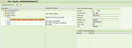 SAP IDoc 报错- Function module not allowed SPEIDOC_INPUT_DESADV1 –