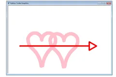 Python用turtle画爱心丘比特之剑