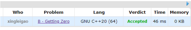 【提高组】【4.16/17每日一题】——Getting Zero