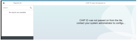 CHIP ID was not passed on from the tile; contact your system administrator