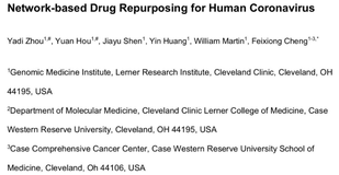 medRxiv | 基于网络的人类冠状病毒的药物重定位