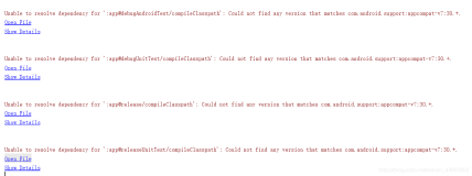 Android studio 报错 Unable to resolve dependency for ‘:app@releaseUnitTest/compileClasspath‘: