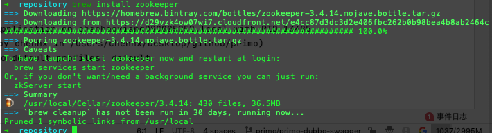 一步完成在Mac机器上部署、运行和停止ZooKeeper