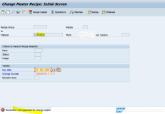 SAP PP使用ECR去修改Recipe主数据，报错：Generation not supported for change object