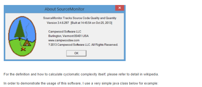 使用Source Monitor检测Java代码的环复杂度