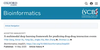 Bioinformatics | 预测药物相互作用的多模式深度学习框架